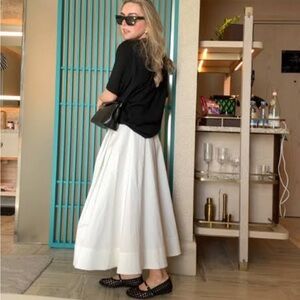 Zara Black and White A-Line Skirt